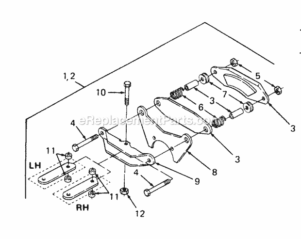 Caliper Brake Assembly Diagram and Parts List for 2084 836000-864500, 143-733-100, 144-733-100 Cub Cadet Lawn Tractor